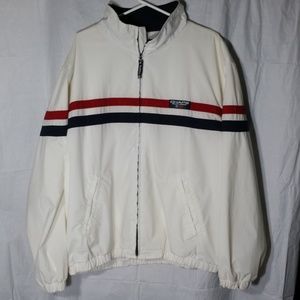 Chaps Ralph Lauren White Blue Red Stripes Jacket